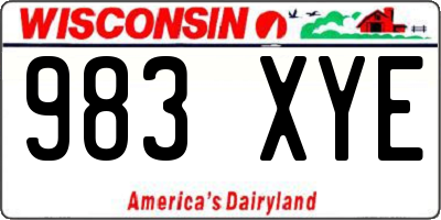 WI license plate 983XYE