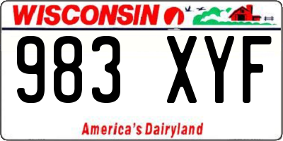 WI license plate 983XYF