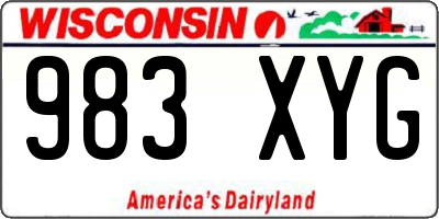 WI license plate 983XYG