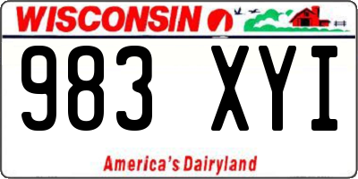 WI license plate 983XYI