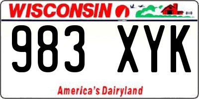 WI license plate 983XYK