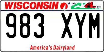 WI license plate 983XYM