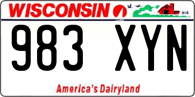 WI license plate 983XYN