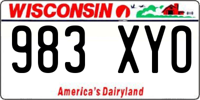 WI license plate 983XYO
