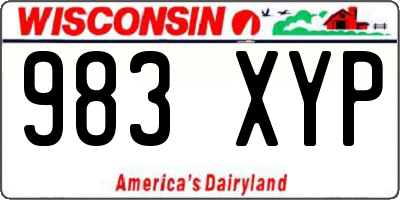 WI license plate 983XYP
