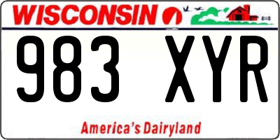 WI license plate 983XYR