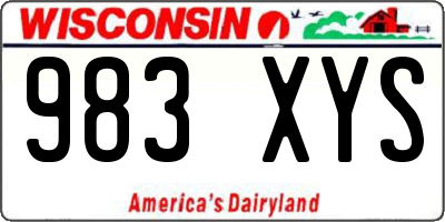 WI license plate 983XYS