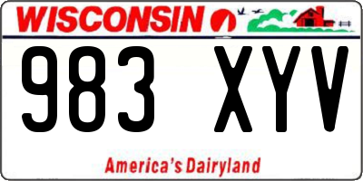 WI license plate 983XYV