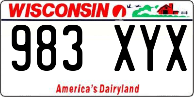 WI license plate 983XYX