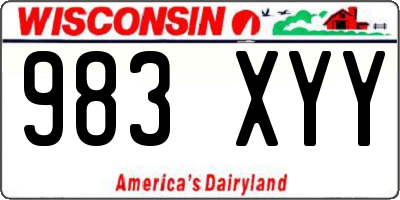 WI license plate 983XYY