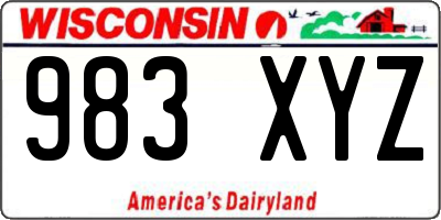 WI license plate 983XYZ