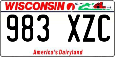 WI license plate 983XZC