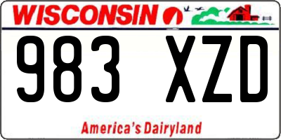WI license plate 983XZD