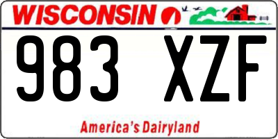 WI license plate 983XZF