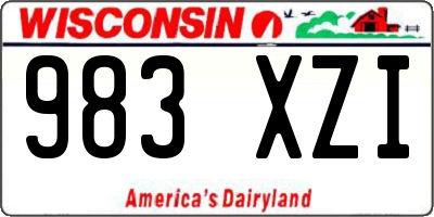 WI license plate 983XZI