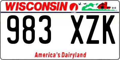 WI license plate 983XZK
