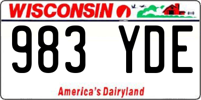 WI license plate 983YDE