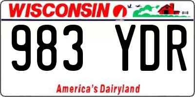 WI license plate 983YDR