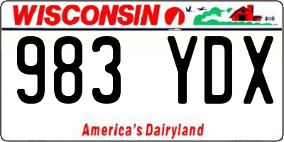 WI license plate 983YDX