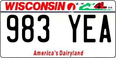 WI license plate 983YEA