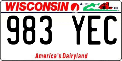 WI license plate 983YEC