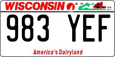 WI license plate 983YEF