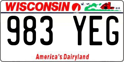 WI license plate 983YEG