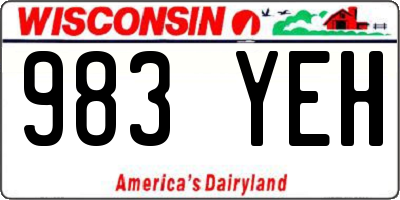 WI license plate 983YEH