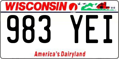 WI license plate 983YEI