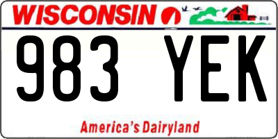 WI license plate 983YEK