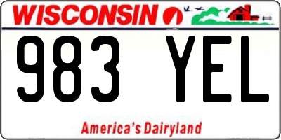 WI license plate 983YEL