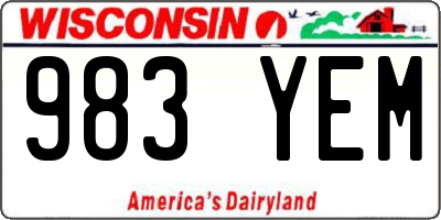 WI license plate 983YEM