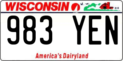 WI license plate 983YEN