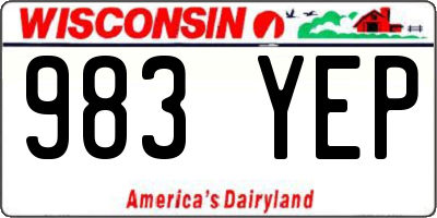 WI license plate 983YEP