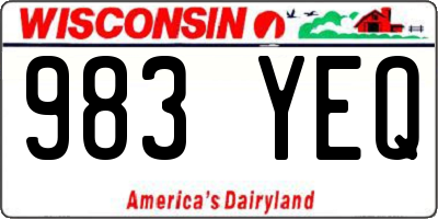 WI license plate 983YEQ