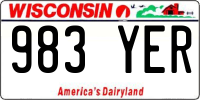 WI license plate 983YER