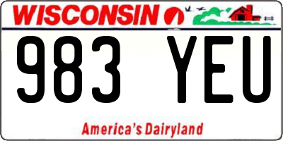 WI license plate 983YEU