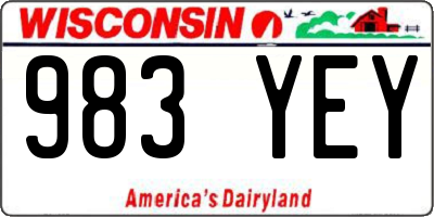 WI license plate 983YEY