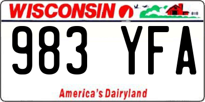 WI license plate 983YFA