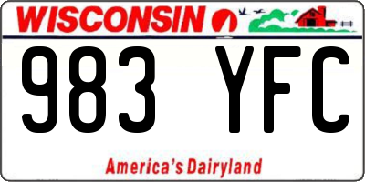 WI license plate 983YFC