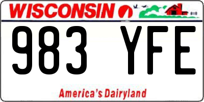 WI license plate 983YFE