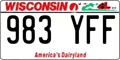 WI license plate 983YFF