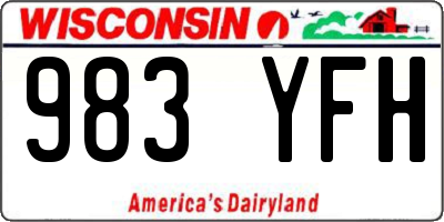 WI license plate 983YFH