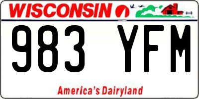WI license plate 983YFM