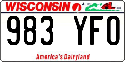 WI license plate 983YFO