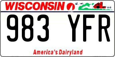 WI license plate 983YFR