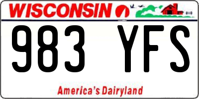 WI license plate 983YFS