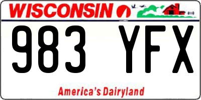 WI license plate 983YFX