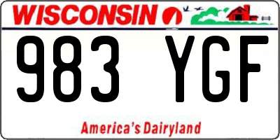 WI license plate 983YGF
