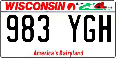 WI license plate 983YGH